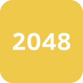 Yellow Background with White text of 2048